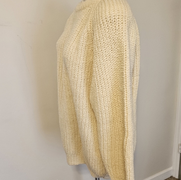 KILKENNY IRELANF Cream Chunky Knit Cowl Neck Sweater Large - Picture 5 of 7